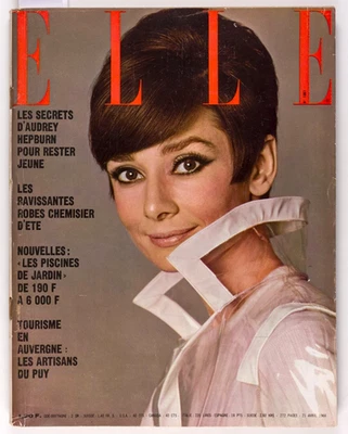 AUDREY HEPBURN Cecilia PETER KNAPP Elle magazine 21 April 1966 Chloe OP ART Dior - Image 1 of 4