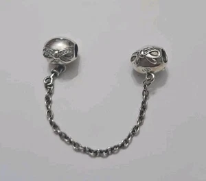 Original Pandora Zierliche Schleife Sicherheitskette/Charm/Perle Silber 925 ALE 791780CZ - Bild 1 von 5