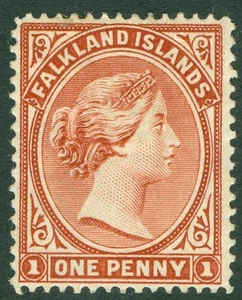 SG 19 Falklands 1891-1902. 1d reddish-chestnut. A fresh mounted mint example... - Picture 1 of 2