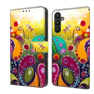 For Various Phone Colorful Vine Card Wallet Case Bag Flip Stand Cover Magnetic - Picture 1 of 11