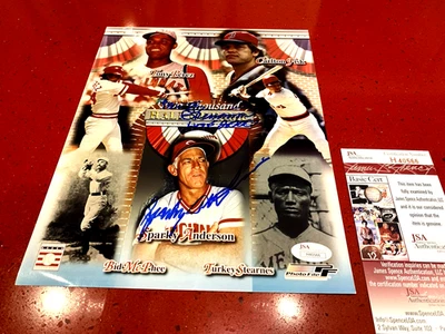 Sparky Anderson & Marty Brennaman (HOF 2000) Signed Reds 8x10 Photo -JSA Auth. - Image 1 of 3