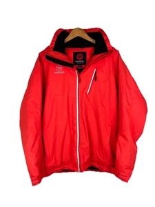 Vintage Men’s Large Rossignol Pro 20000 Waterproof Hooded Ski Jacket Red Orange - Picture 1 of 8