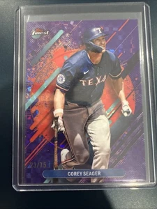 Corey Seager 2025 Topps Finest Rare Purple X-Fractor /75 #232 - Picture 1 of 2