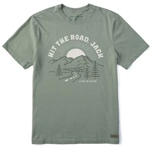 Life is Good 139180 - Men's Hit the Road Jack Short Sleeve Tee - Moss Green - Picture 1 of 3