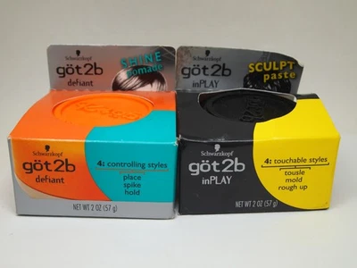 2pc Got2B In Play / Defiant Sculpt Paste Shine Pomade Touchable Styles Mold 2 oz - Image 1 of 2