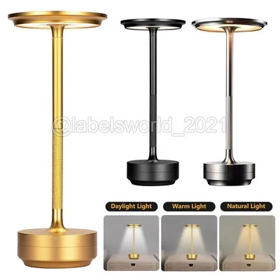 USB Rechargeable LED Table Lamp Dimmable Cordless Touch Desk Lamp Vintage Light - Image 1 of 4
