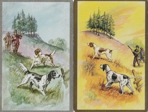 Pair of Hunting Dogs & Hunters, Swap Cards - Bild 1 von 1