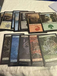 Mtg. 5 Full Art Land Set Spinnennetz Länder. Marvel's Spider-Man. +10 Folienland - Bild 1 von 7