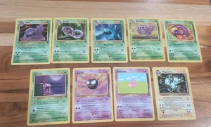 Vintage Pokémon Karten Lot - 9 WOTC Ära Fossil - Poison & Psychic Types - Muk,... - Bild 1 von 6