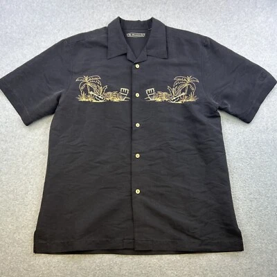 Camisa The Havanera Co Para Hombre Mediana Negra Manga Corta Abotonada Hawaiana Informal Foto 1 de 4