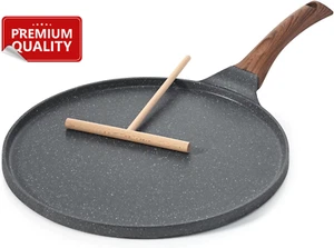 SENSARTE 10" Nonstick Crepe Pan Swiss Granite Coating Induction Dosa Pan Handle - Picture 1 of 12