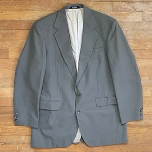 Vintage Gray Worsted Blazer Size 40L 1980s Wool Blend Sport Coat Suit Jacket - Picture 1 of 5