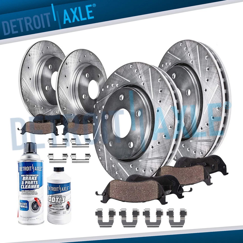 Front Rear Drilled Rotors Ceramic Brake Pads Kit for Monte Carlo Impala Intrigue - Image 1 of 4