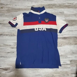 USA Olympics Tommy Hilfiger Men's Polo Size Large Polo Red/White/Blue - Picture 1 of 5