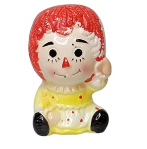 Vaso vintage Raggedy Ann metà secolo testa di Giappone Nancy Pew 6” MCM vedi foto - Foto 1 di 7