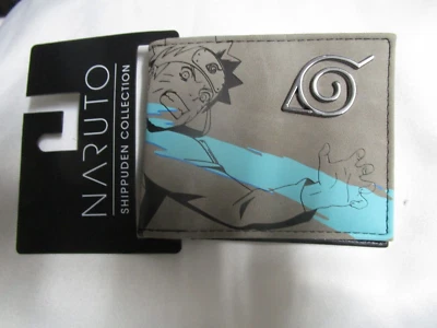 Naruto Metal Logo Bifold Wallet Shippuden Konohagakure Kakashi symbol Japanese - Image 1 of 3