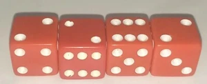 A Line in The Sand Board Game 1991 Replacement Parts/Pieces 4 RED DICE - Picture 1 of 3