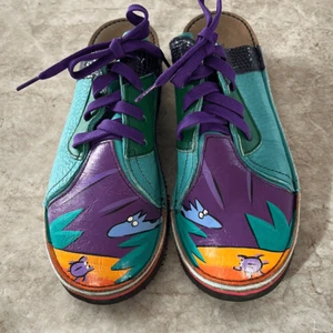 SOLE TECH handbemalte Leder Pantoletten Größe 8 - Bild 1 von 8