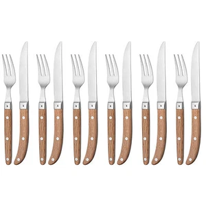 WMF Steakbesteck Ranch mit Holzgriff Set 12 tlg für 6 Personen Grillbesteck Neu - Bild 1 von 3