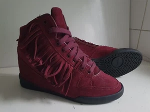 THE KOOPLES DESIGNER UK 4 EU 37 LINEA DONNA STIVALETTI BORDEAUX SCAMOSCIATI ZEPPA BASSA - Foto 1 di 15
