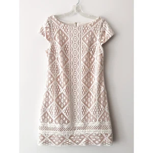 Vince Camuto Women's Ivory Lace Cap Sleeveless Shift Dress Size 10 - Picture 1 of 7