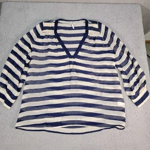 Joie 100% Silk Women's Aceline V-neck Blouse Striped Size Small - Picture 1 of 7