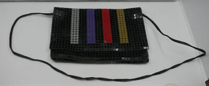 BOLSO DE MANO VINTAGE LA REGALE ASPECTO MALLA MULTICOLOR, BOLSO DE MANO con CORREA, CIERRE A PRESIÓN - Imagen 1 de 6