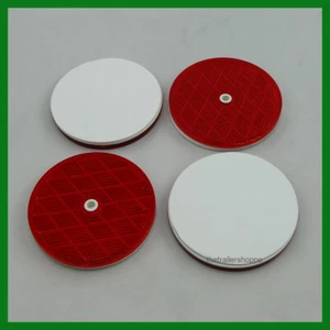 Red Reflector Truck RV 3-3/16 "Round Center Bolt Quick Mount -Set de 4 - Imagen 1 de 2