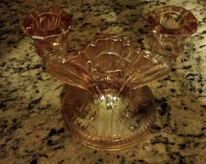 Carnival glass? iris herringbone marigold color votive candle holder! - Picture 1 of 4