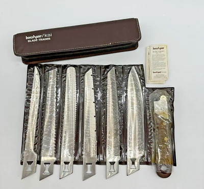 Juego de cuchillos intercambiables de 6 hojas Kershaw Kai Blade-Trader 1099 con estuche vintage Foto 1 de 4
