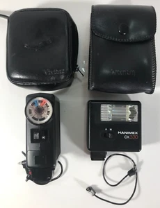 Lot of 2 Camera Flashes Vivitar Auto 253 (Working) Hanimex CX330 (For Parts) - Picture 1 of 12