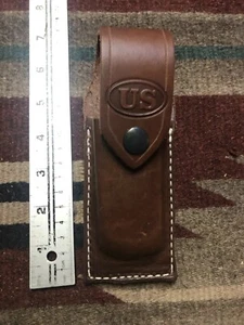 Fodero per coltelli in pelle adatto a Buck 110 con patta / passanti per cintura - senza coltello made in USA - Foto 1 di 6