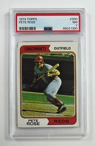 1974 Topps Baseball #300 Pete Rose PSA 7 NM GC32-1360 - Foto 1 di 2