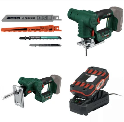 Parkside PSSSA 20-Li A1 Cordless Jigsaw and Reciprocating Saw  Battery +Charger - Image 1 of 4