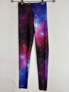 Black Milk Womens Leggings Purple Galaxy Size S Stretch - Picture 1 of 9