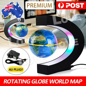 Magnetic Levitating Floating Rotating Globe World Map LED Lamp Light Education - Picture 1 of 7
