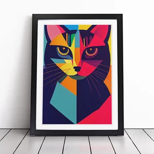 Abstract Cat Vol.2 Framed Canvas Wall Art Print Poster Picture, Home Decor - Picture 1 of 8