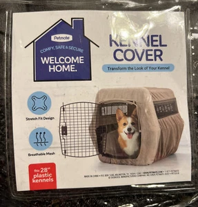 Petmate Modern Linen-Like Kennel Cover Fits 28” Plastic  Kennel NWT Gray - Picture 1 of 2