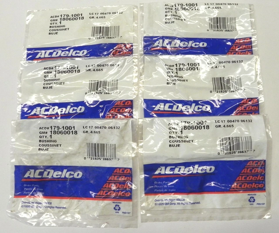 BUJES PINZA FRENO 6 PIEZAS GM # 18060018 NUEVO STOCK ANTIGUO  Foto 1 de 3