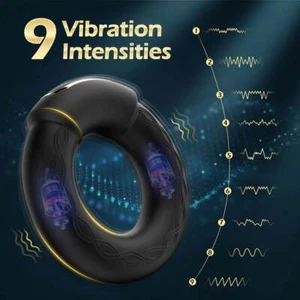 Vibrating Penis Ring with Heat – 10 Modes Waterproof Adult Toy for Couples - Picture 1 of 7
