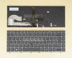 New for HP ZBook 14u G5 14u G6 Keyboard Backlit Gray frame Czech Slovak CS - Afbeelding 1 van 2