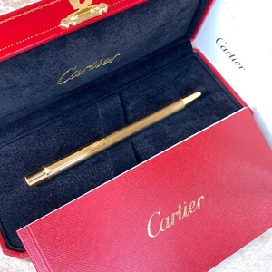 Cartier Kugelschreiber 18K Gold Finish Milleraies Dekor mit Etui & Papieren - Bild 1 von 18