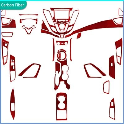 Kits de cubierta interior completa de fibra de carbono roja de 60 piezas para Hyundai Veloster 11-17 Foto 1 de 4