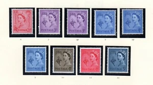 GUERNSEY 9 stamps COMPLETE SET pre decimal SG 6  TILL  SG 12 UM  - Picture 1 of 1