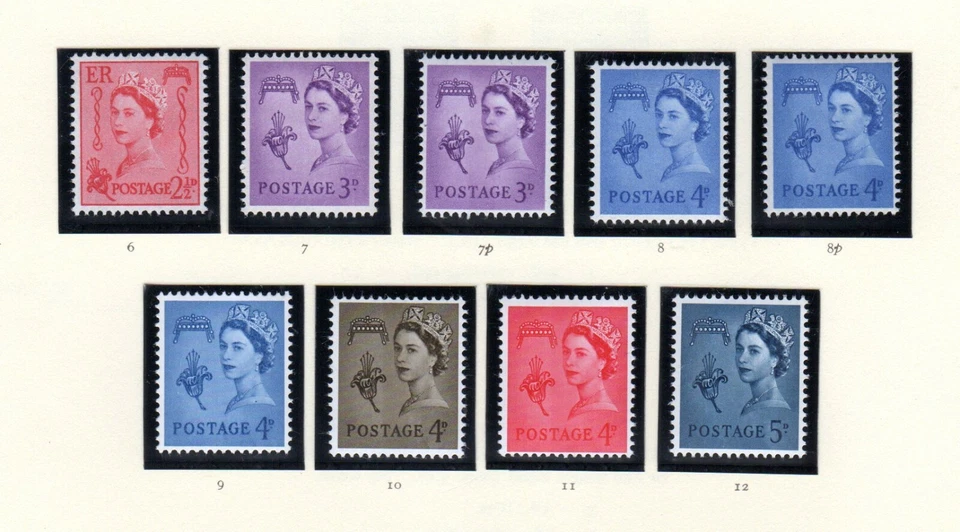 GUERNSEY 9 stamps COMPLETE SET pre decimal SG 6  TILL  SG 12 UM  - Image 1 of 1