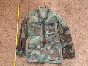 Vintage 1980's USMC Insignia Camouflage Combat Jacket - Picture 1 of 5