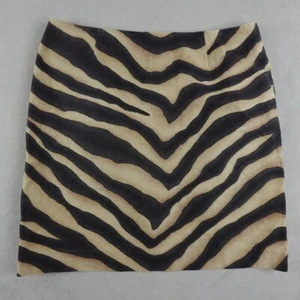 Vintage Lauren Ralph Lauren Skirt Womens 12 Beige Zebra Print Bold Pattern - Picture 1 of 16