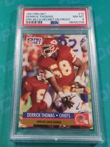 1991 Pro Set KC Chiefs Buffalo Bills Helmet on Front Error Card Derrick Thomas   - Picture 1 of 4