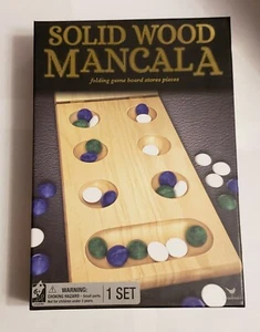 Solid Wood Mancala, Strategy Game, Folding Game Board Stores Pieces, Ages 6 up - Picture 1 of 2