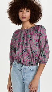 Blusa corta SUNDRY ANTHROPOLOGIE Ditzy floral elástica con dobladillo elástico XL - Imagen 1 de 12